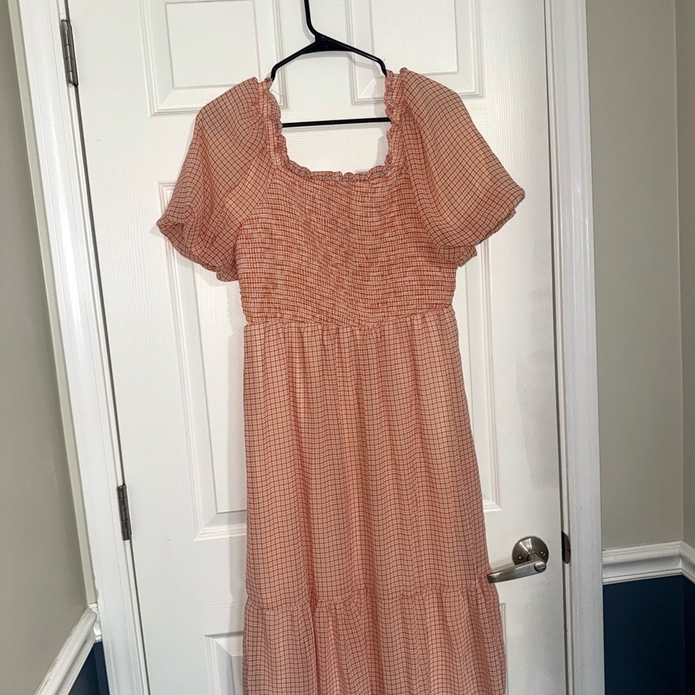 Orange plaid dress
